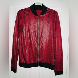 Red Snake Print Women's Jacket
